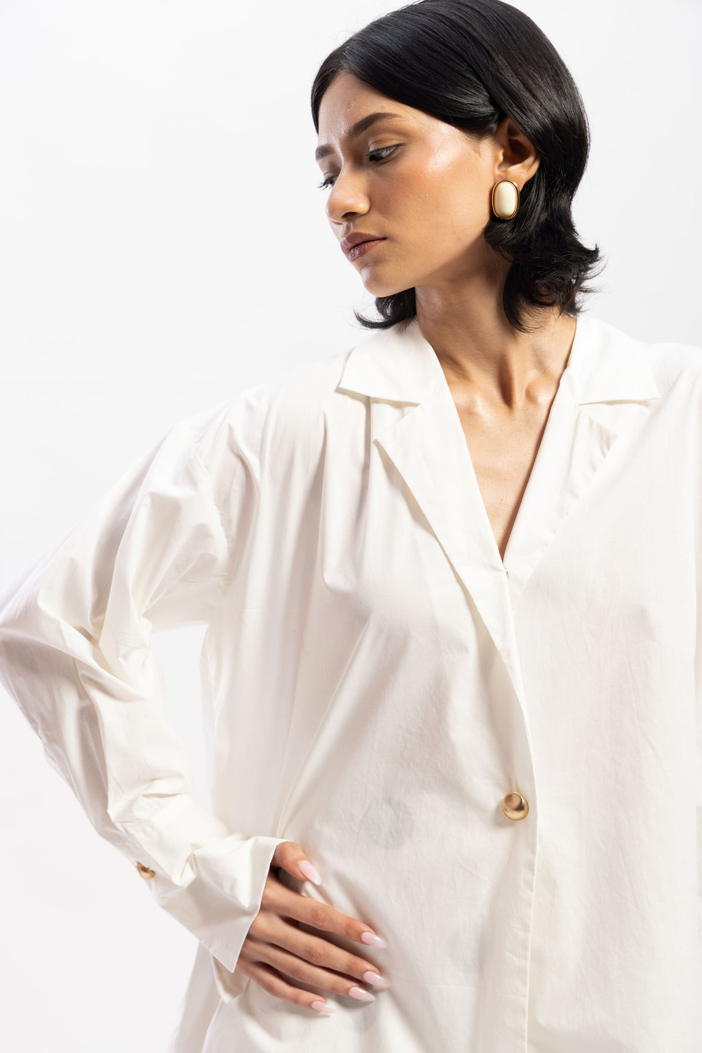 Oversized classic white shirt