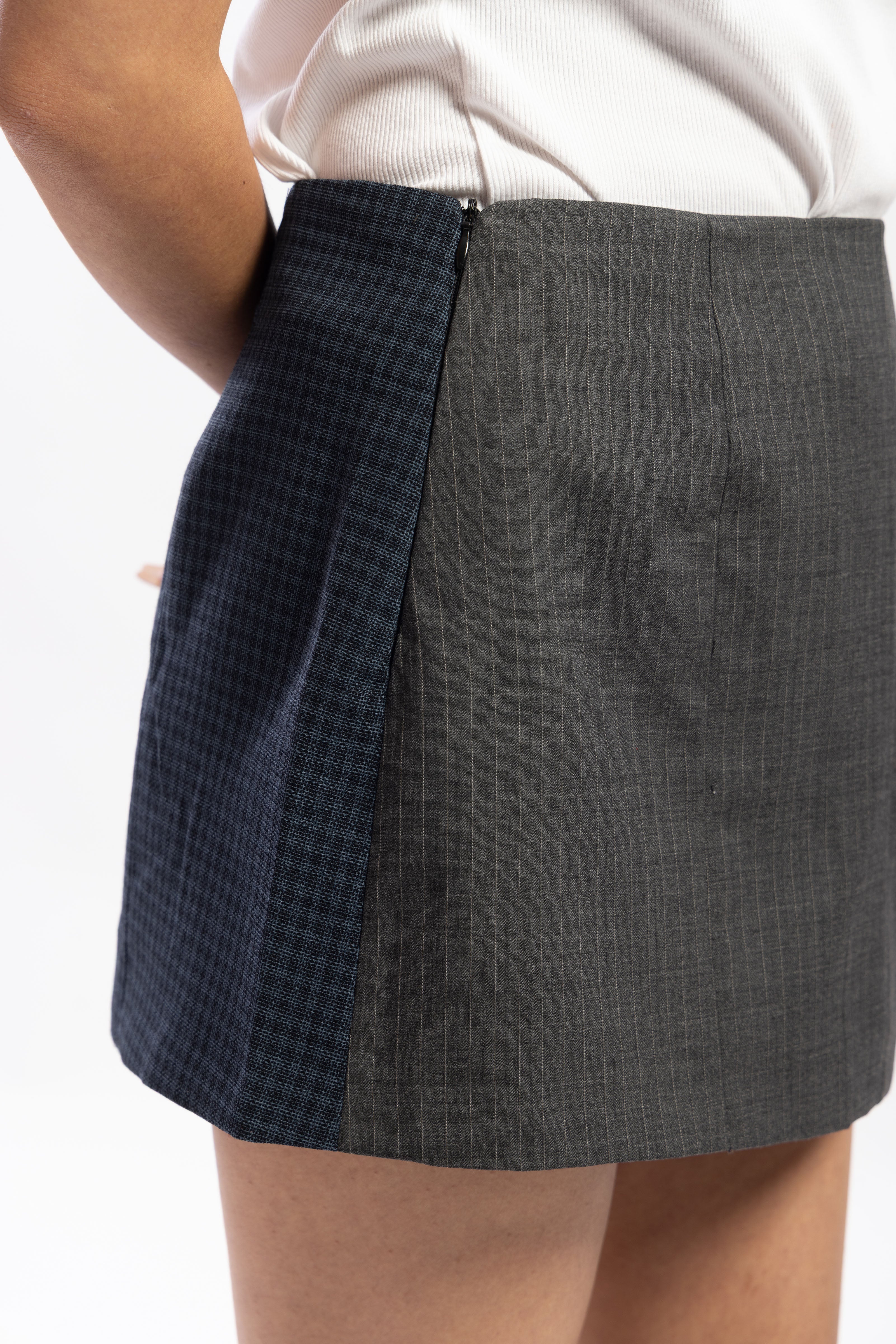 Half and half blazer and skirt set