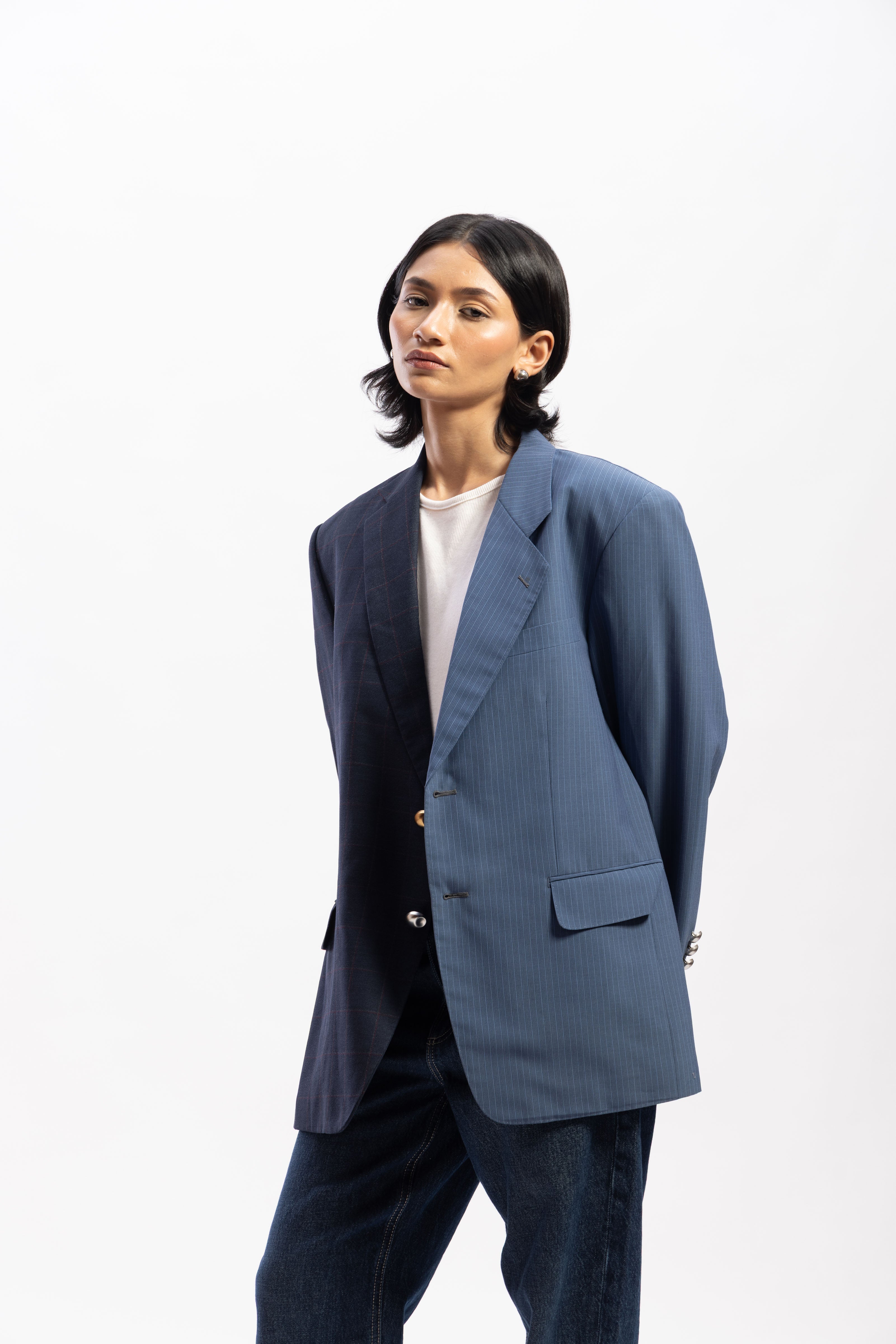 Half and half blazer