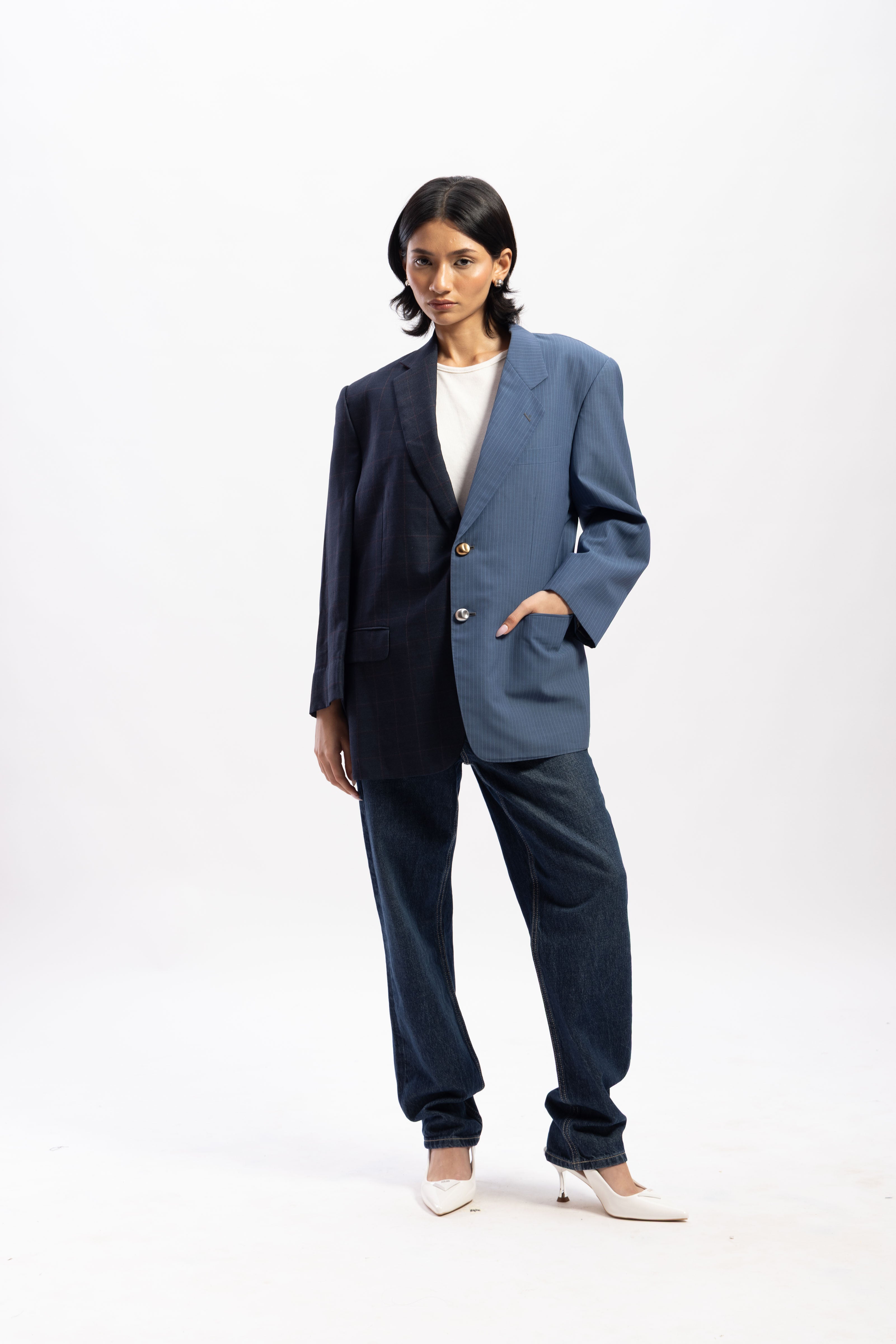 Half and half blazer