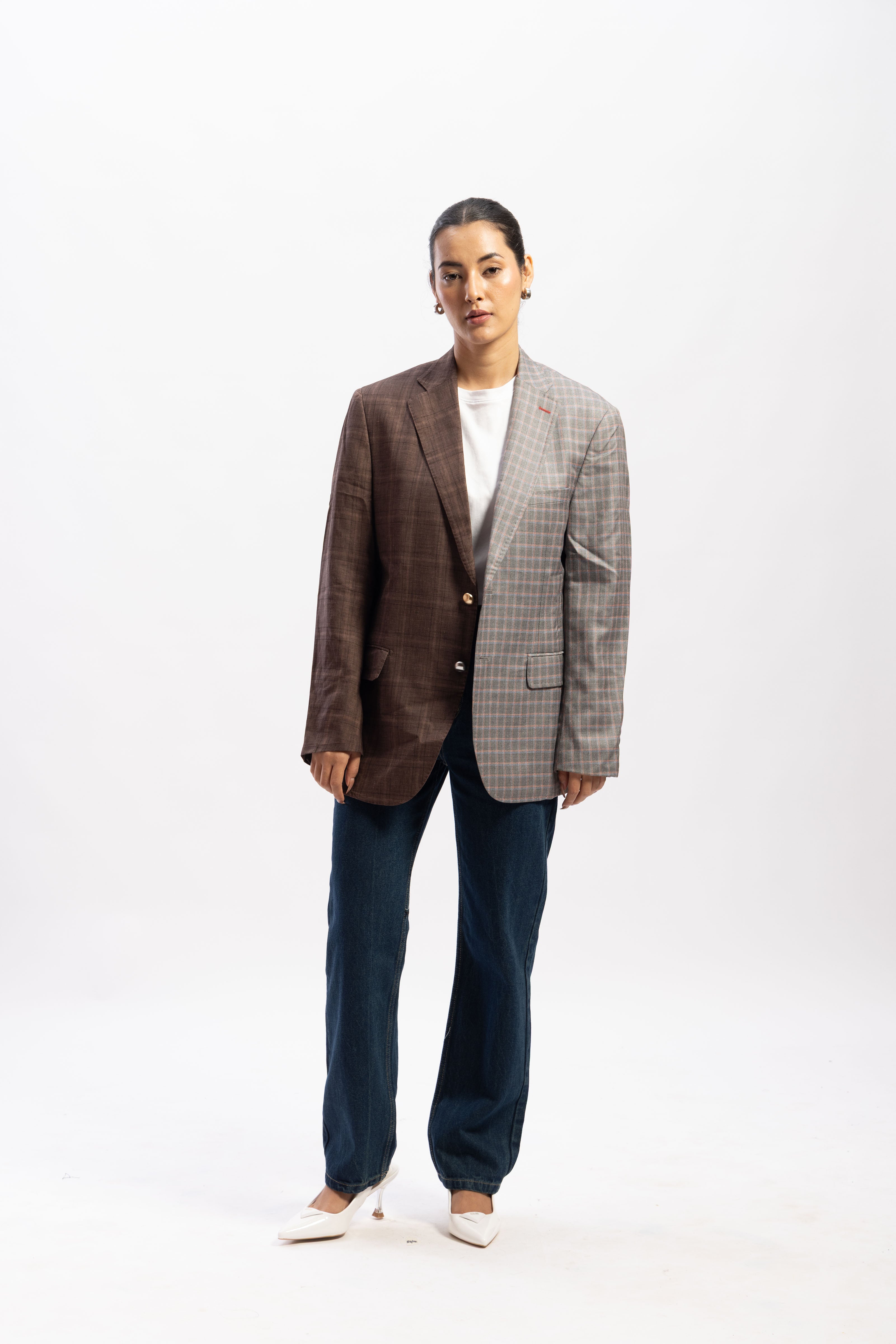 Half and half blazer