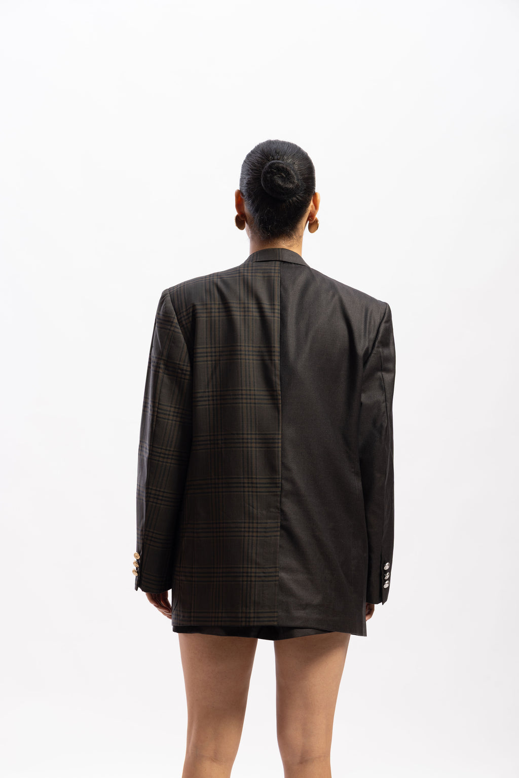 Half and half blazer and skirt set