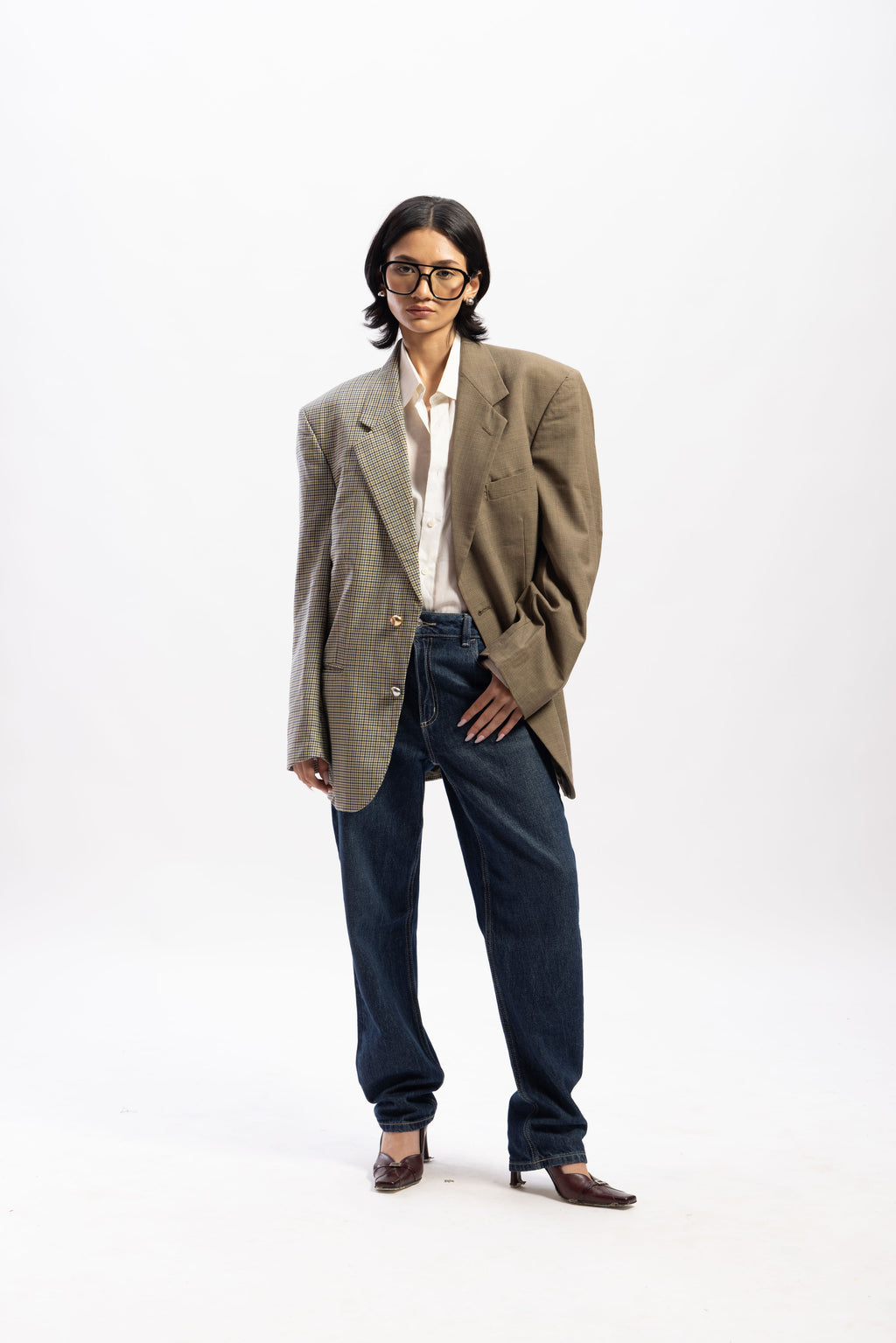 Half and half blazer