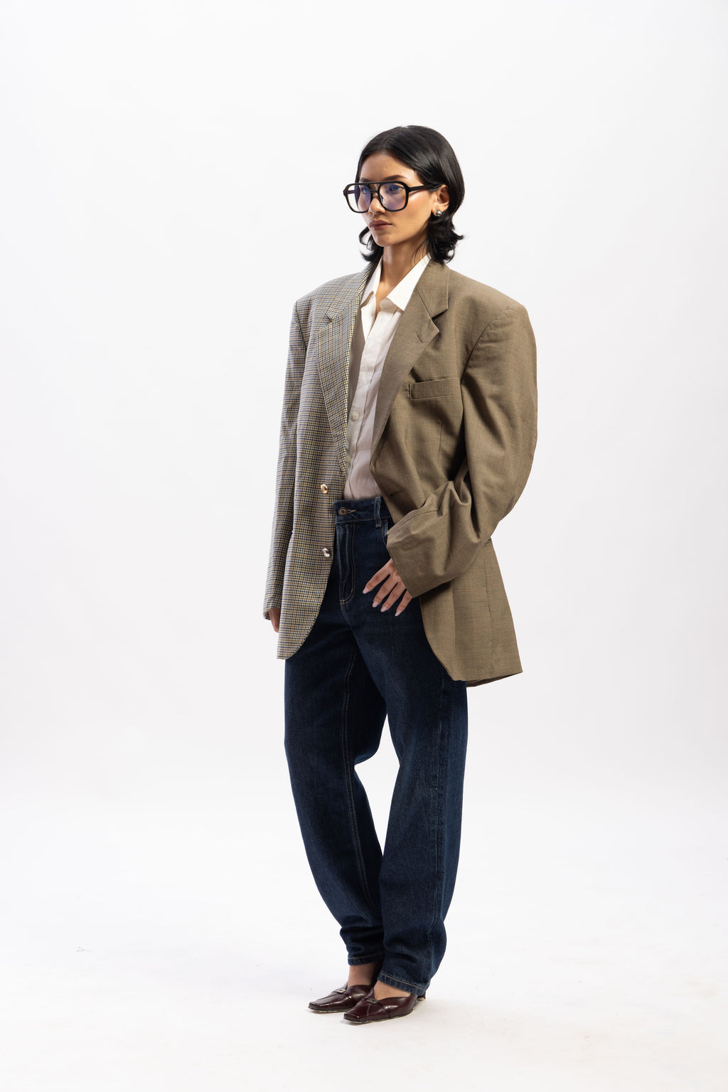 Half and half blazer