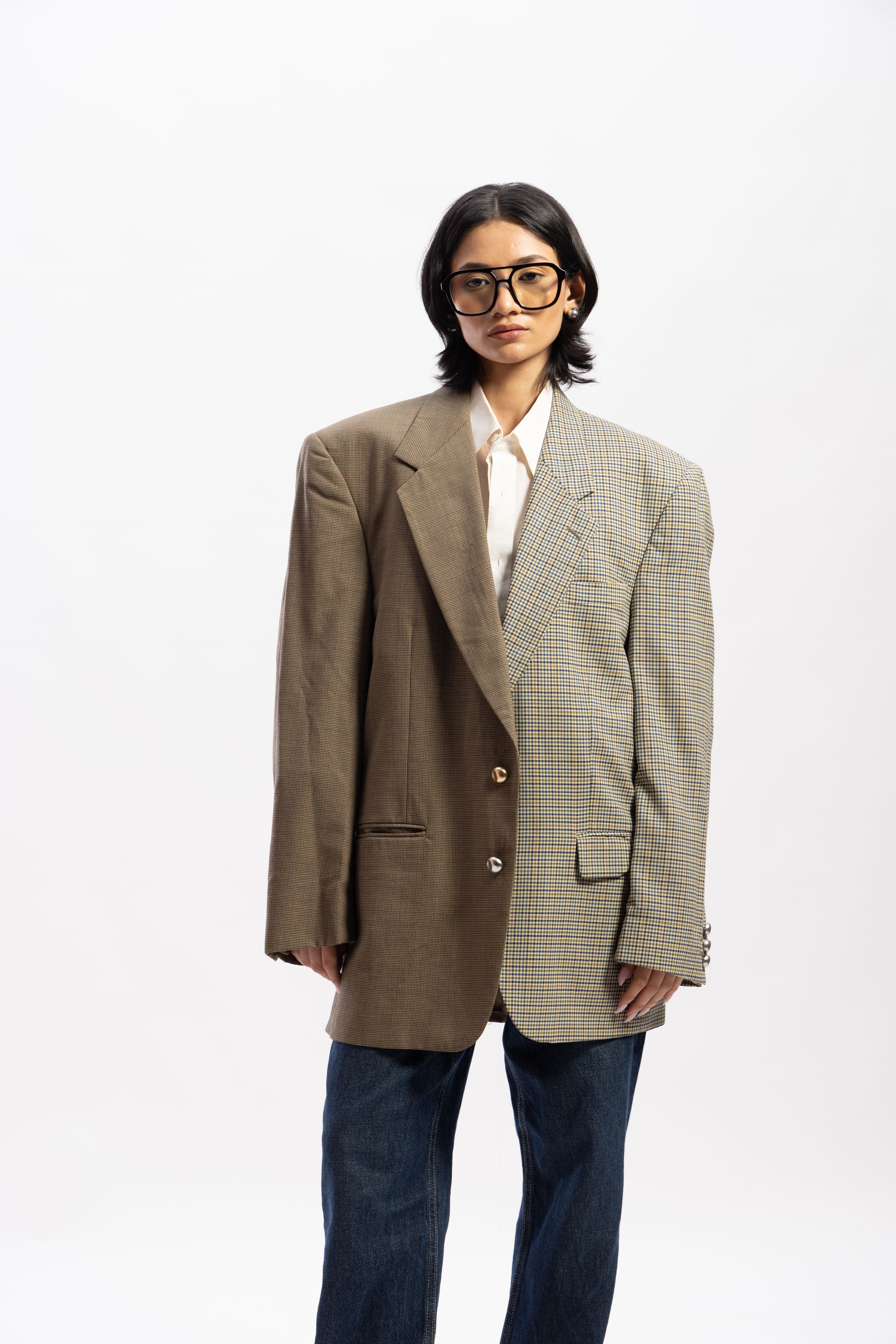 Half and half blazer