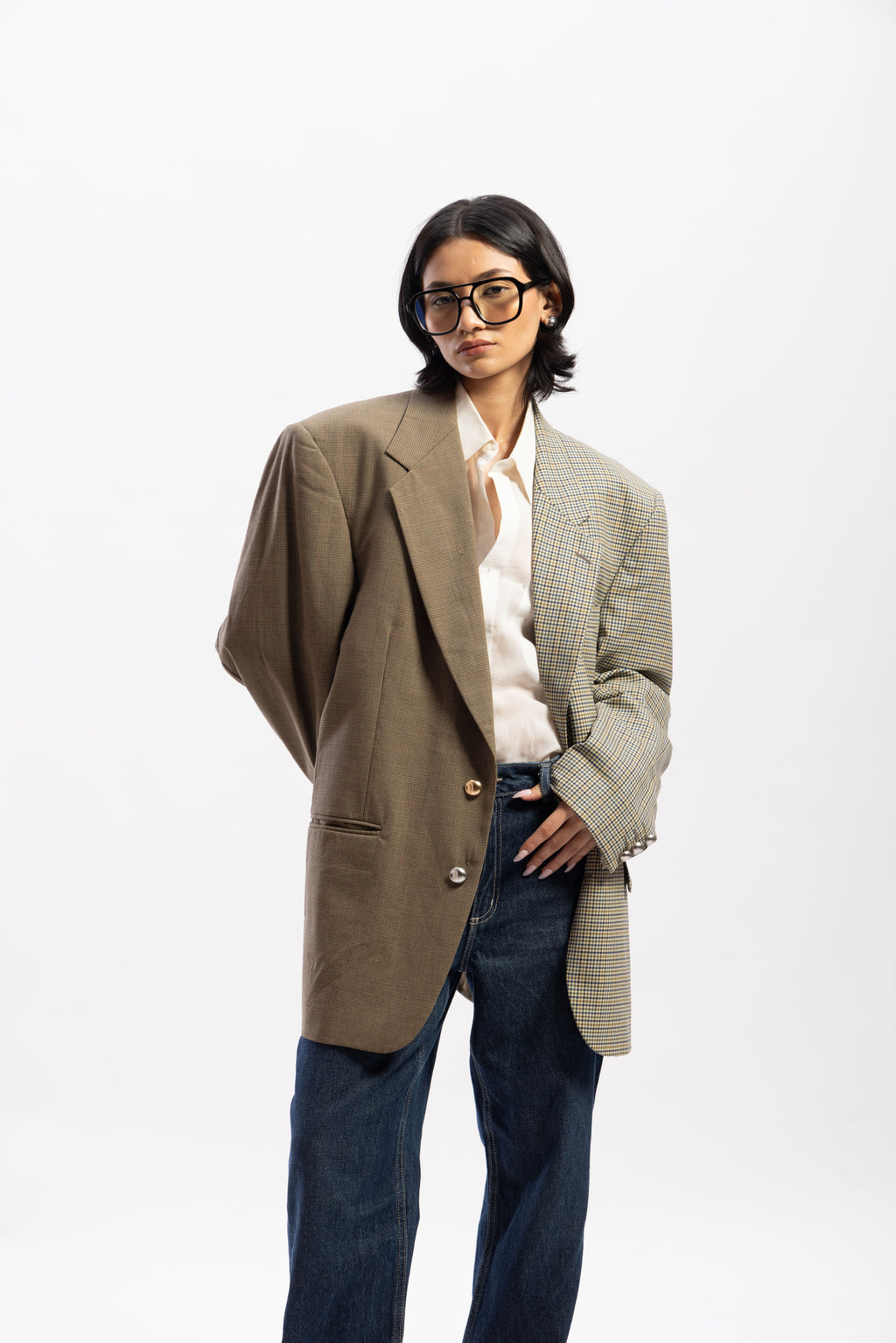 Half and half blazer