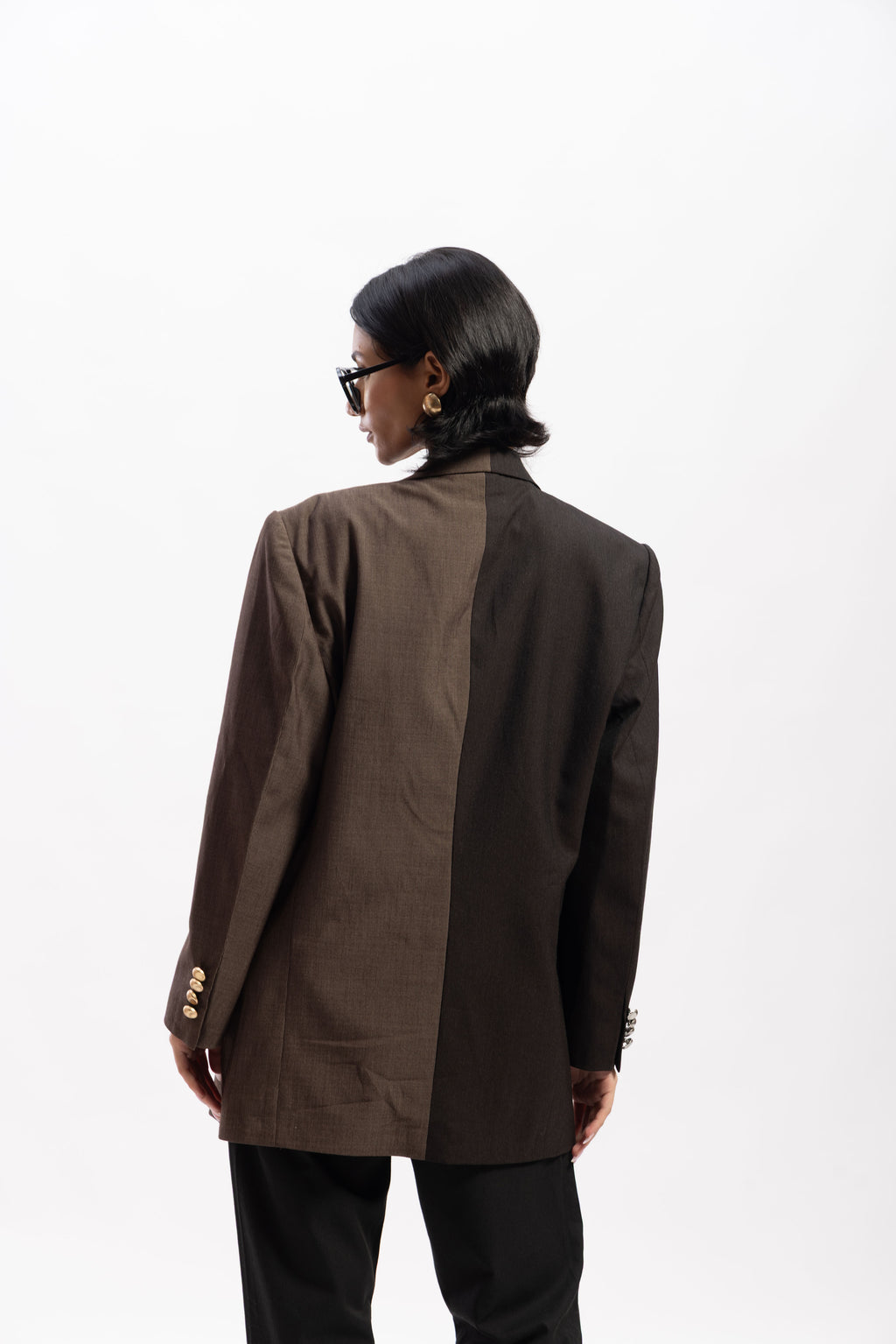 Brown Half & half blazer