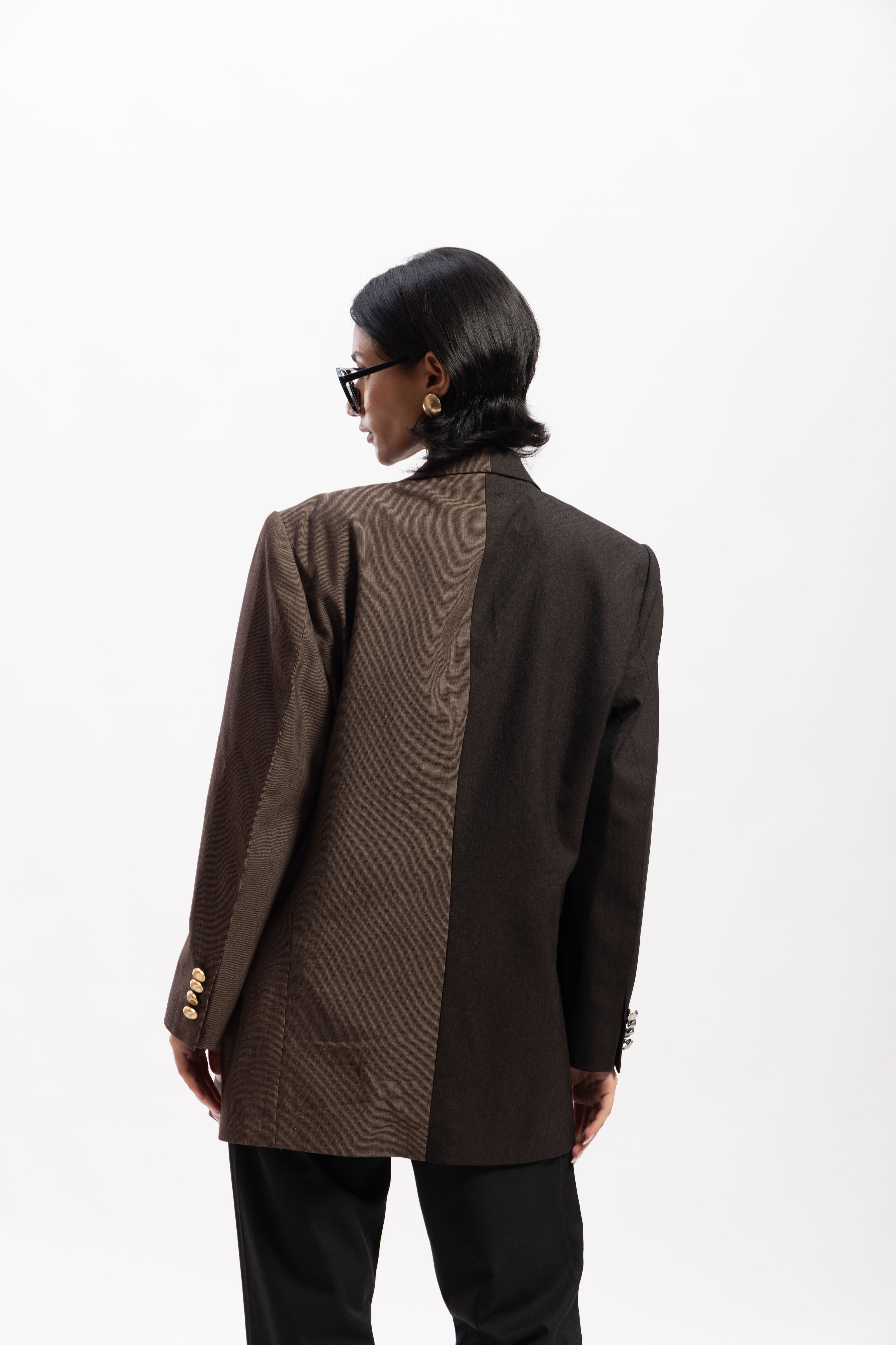 Brown Half & half blazer