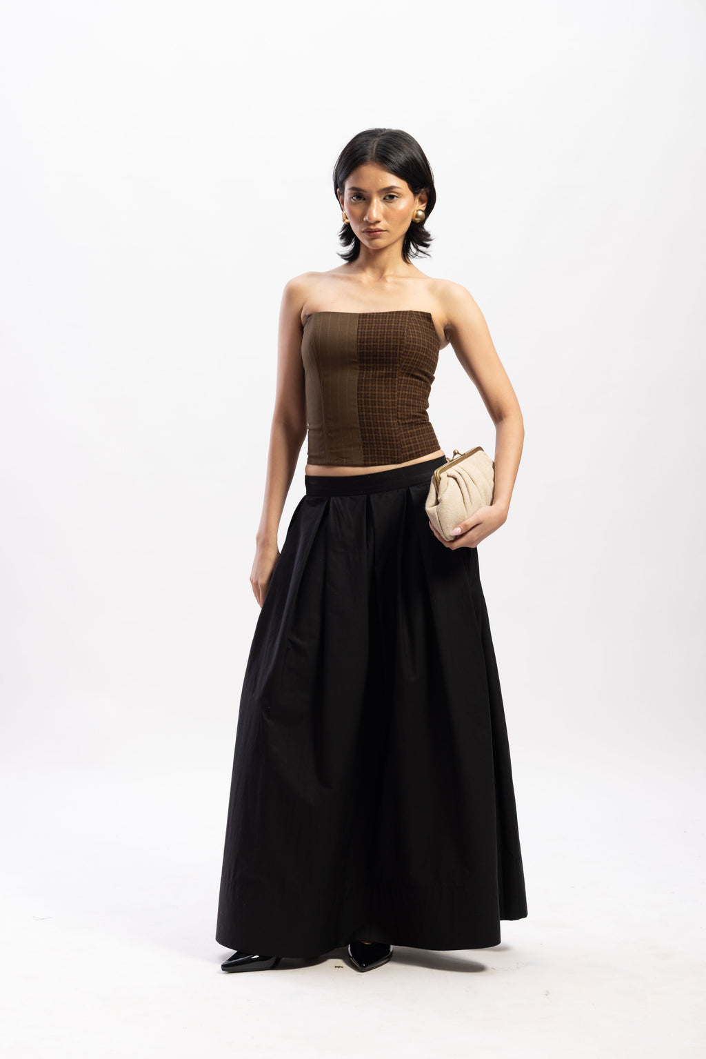 Iris box pleated skirt