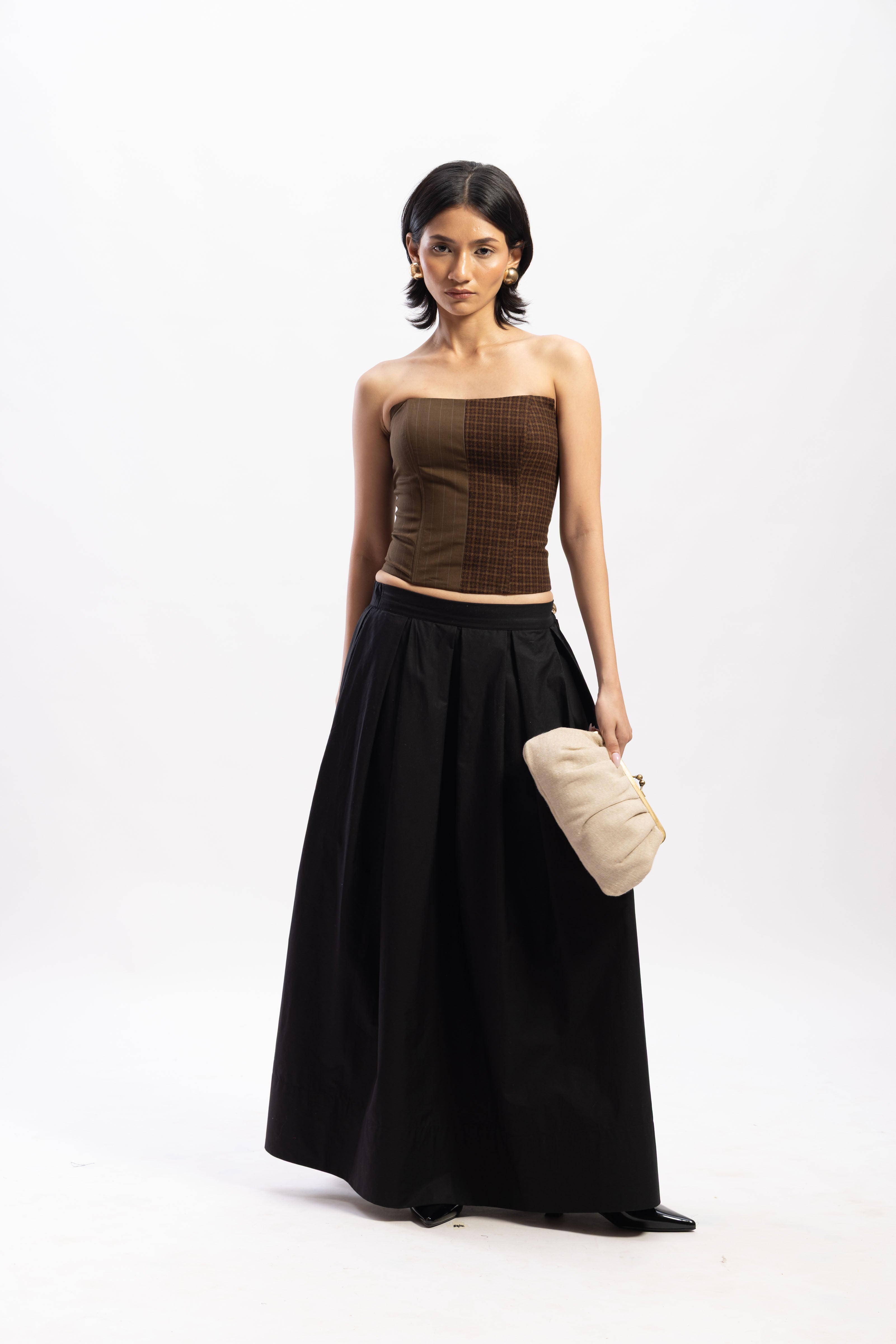 Iris box pleated skirt