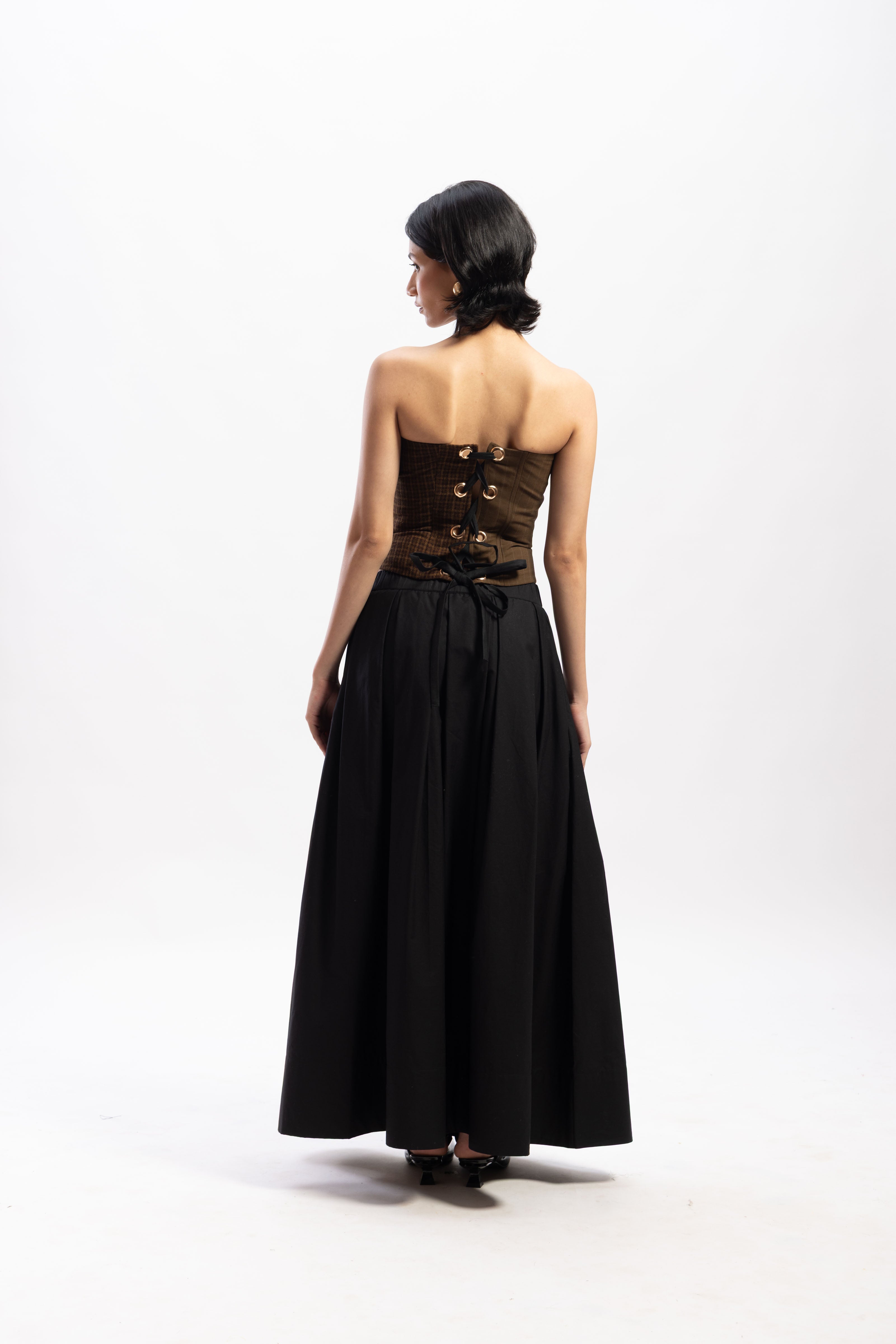 Iris box pleated skirt