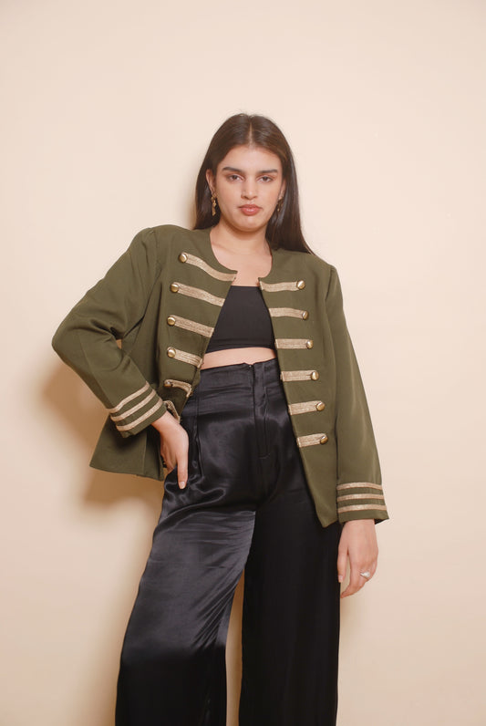 Green military style jacket