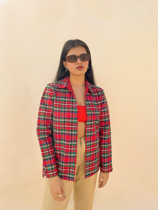 Vintage 90’s red checkered structured jacket