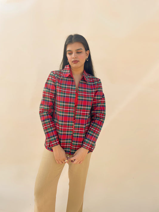 Vintage 90’s red checkered structured jacket