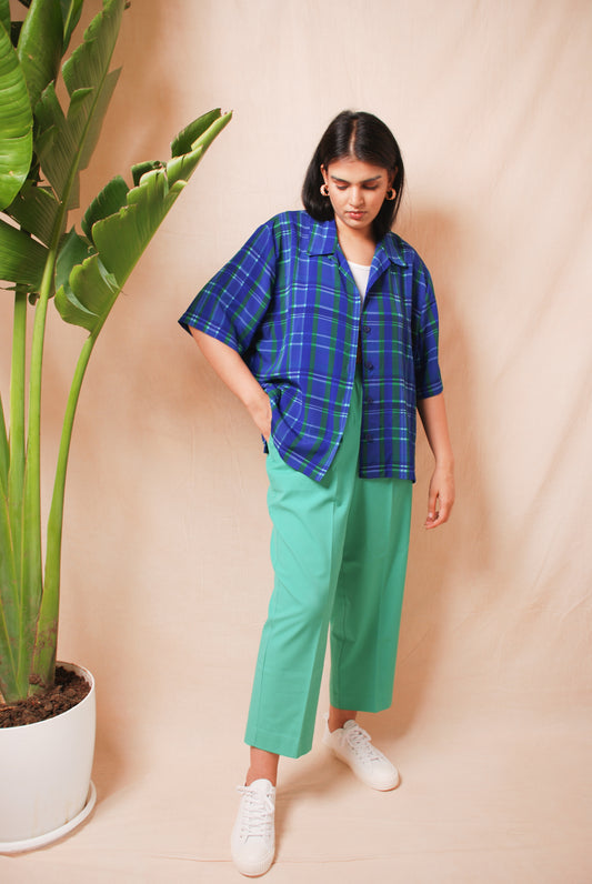 Vintage bright green straight fit pants
